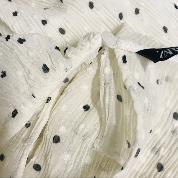 Zara polka‎ dot ruffle sheer mesh romper NWOT size S - Picture 9 of 11